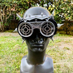 Steampunk Halloween Silver Black Party Goggles